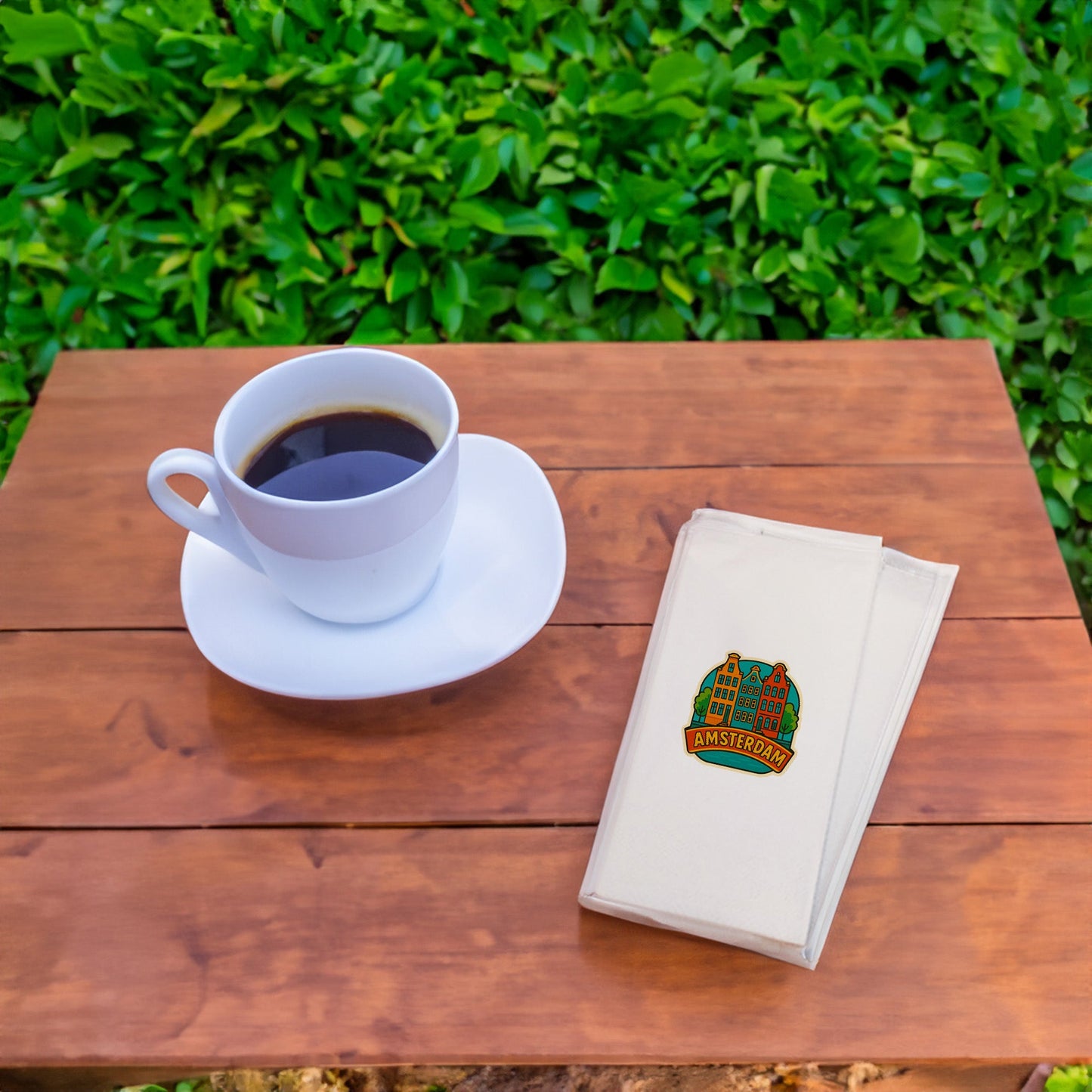 Amsterdam Şehir Desenli Baskılı Peçete | Kanal Evleri Temalı Sofra Peçetesi