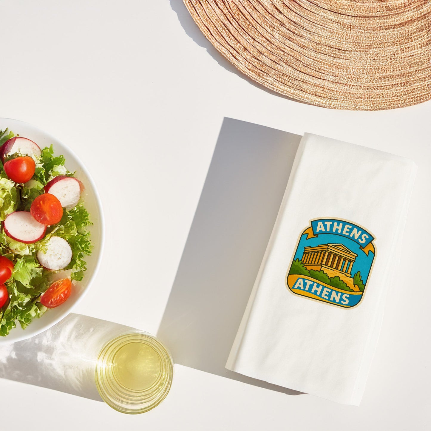 Athens Şehir Desenli Baskılı Peçete | Atina Parthenon Temalı Sofra Peçetesi