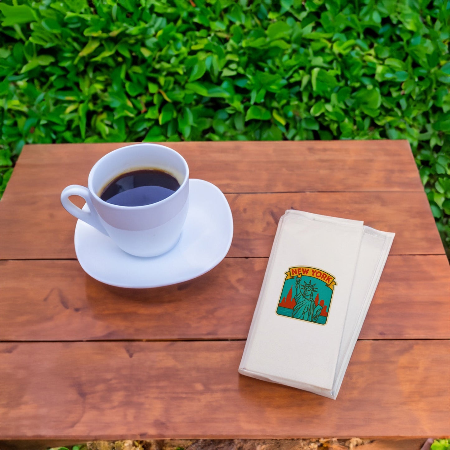 New York Şehir Desenli Baskılı Peçete | Özgürlük Heykeli Temalı Sofra Peçetesi