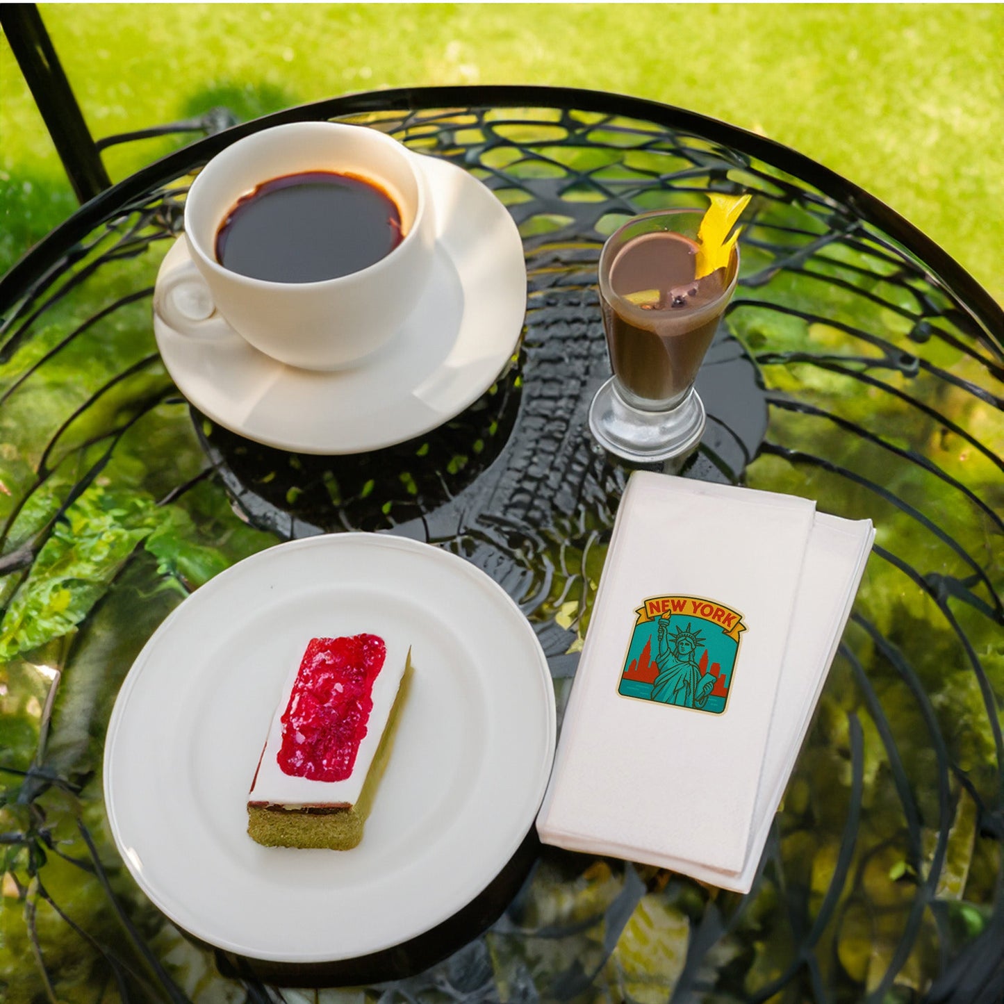 New York Şehir Desenli Baskılı Peçete | Özgürlük Heykeli Temalı Sofra Peçetesi