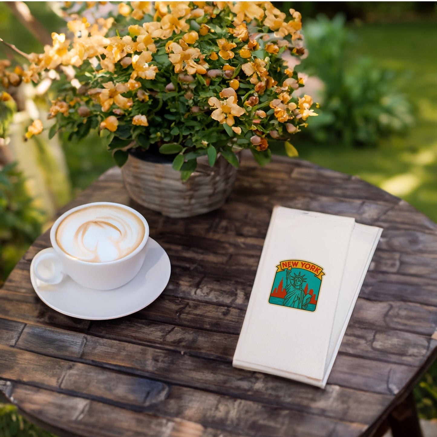 New York Şehir Desenli Baskılı Peçete | Özgürlük Heykeli Temalı Sofra Peçetesi