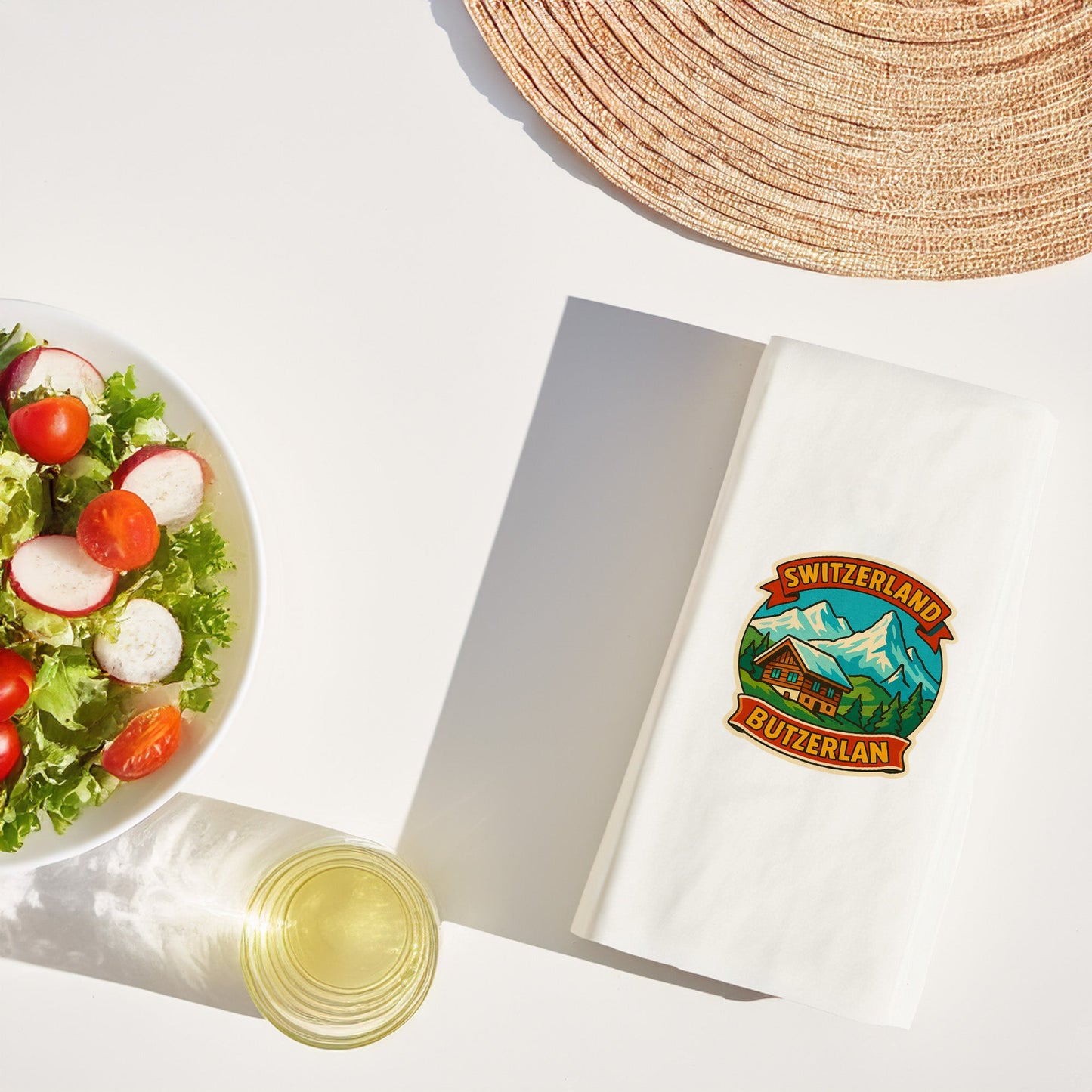 Switzerland Ülke Desenli Baskılı Peçete | İsviçre Dağ Manzarası Temalı Peçete