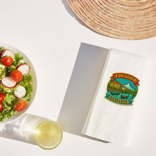 Eskişehir Şehir Desenli Baskılı Peçete | Porsuk Çayı ve Gondol Temalı Peçete