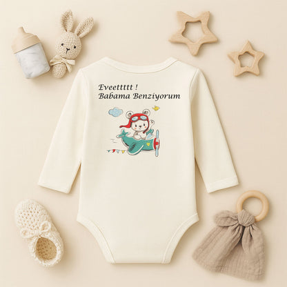 Kişiye Özel Bebek Zıbını – Pilot Ayıcık Tasarım | 1–36 Ay