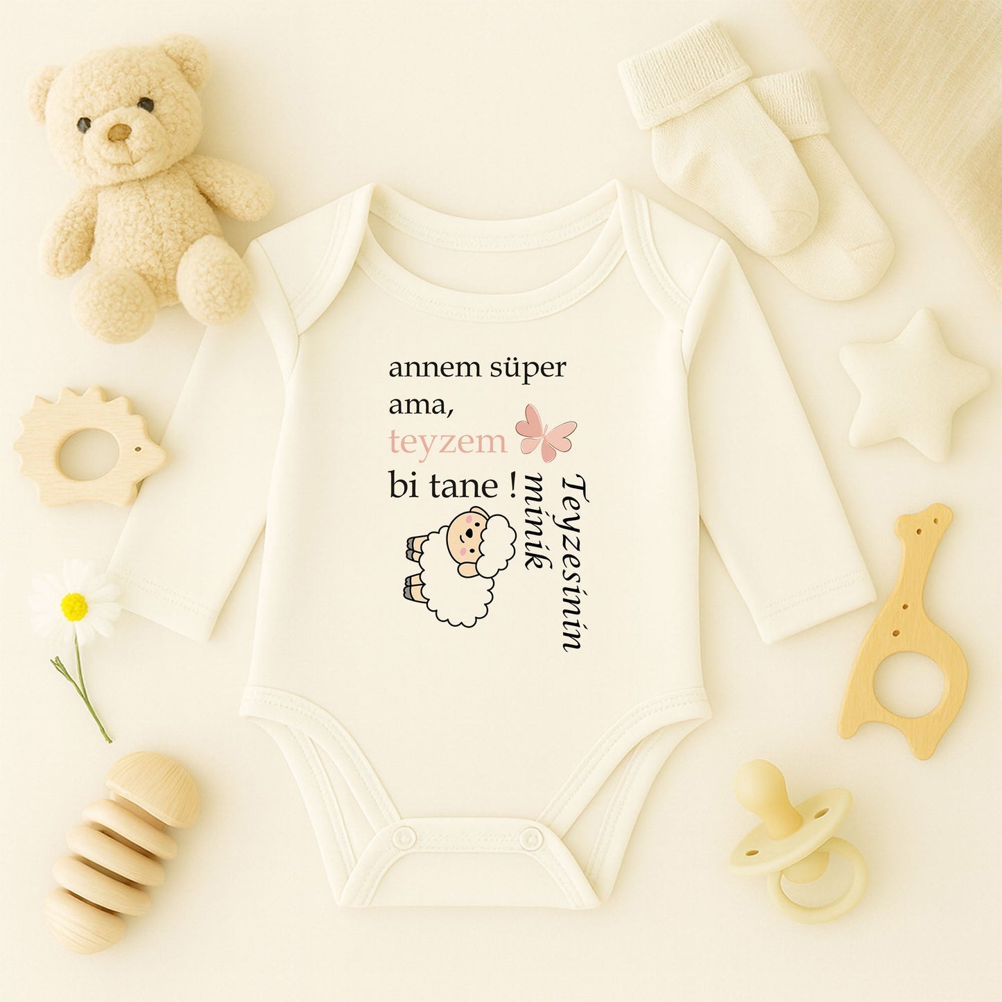 Kişiye Özel Bebek Zıbını – Teyzem Bi Tane Tasarım | 1–36 Ay