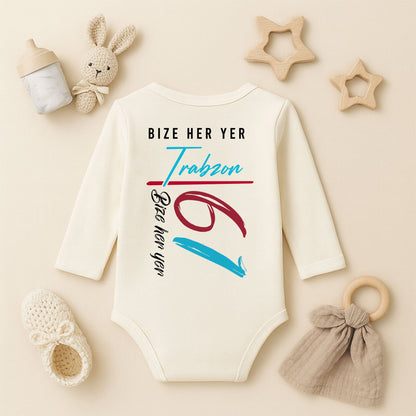 Kişiye Özel Bebek Zıbını – Trabzon Bordo Mavi Tasarım | 1–36 Ay