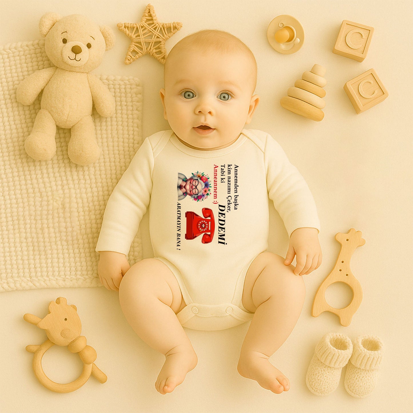 Kişiye Özel Bebek Zıbını – Anneannem Nazımı Çeker Tasarım | 1–36 Ay