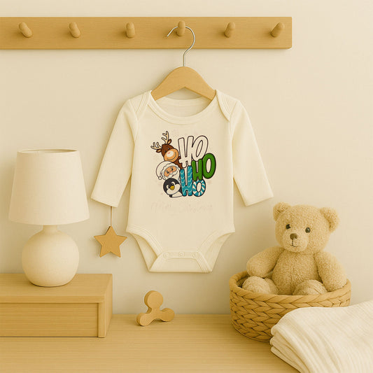 Kişiye Özel Bebek Zıbını – Ho Ho Ho Merry Christmas Tasarım | 1–36 Ay