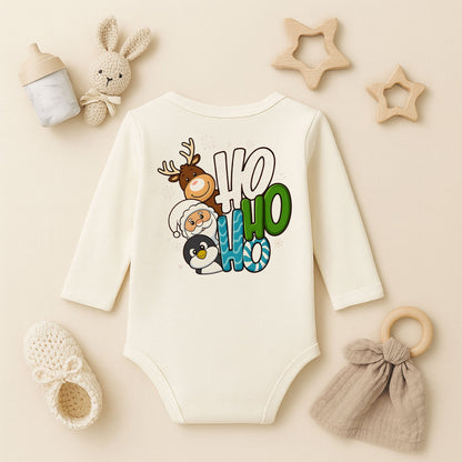 Kişiye Özel Bebek Zıbını – Ho Ho Ho Noel Tasarım | 1–36 Ay