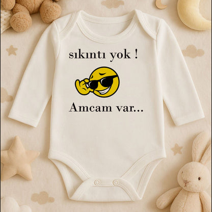 Kişiye Özel Bebek Zıbını – Sıkıntı Yok! Amcam Var Tasarım | 1–36 Ay
