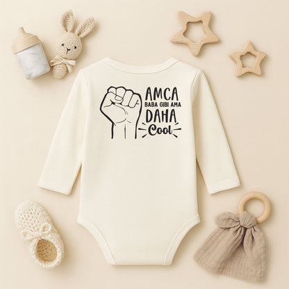 Kişiye Özel Bebek Zıbını – Amca Baba Gibi Ama Daha Cool | 1–36 Ay