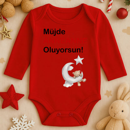 Kişiye Özel Bebek Zıbını – Anneanne Tasarım Ayıcık & Ay | 1–36 Ay