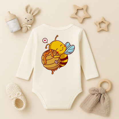 Kişiye Özel Bebek Zıbını – Mutlu Arı & Bal Peteği Tasarım | 1–36 Ay