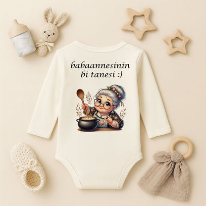 'Babaannesinin Birtanesi'Bebek Zıbını – 1–36 Ay | Hassas Ciltlere Uygun DTF Baskı