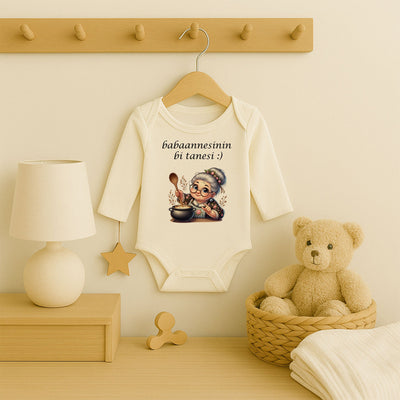 'Babaannesinin Birtanesi'Bebek Zıbını – 1–36 Ay | Hassas Ciltlere Uygun DTF Baskı