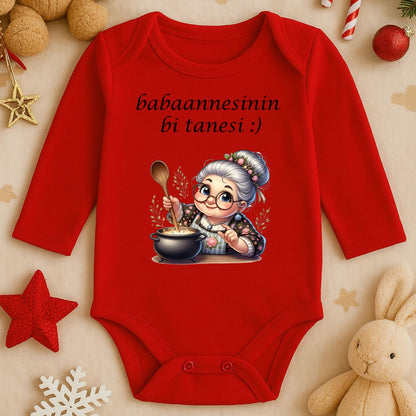 'Babaannesinin Birtanesi'Bebek Zıbını – 1–36 Ay | Hassas Ciltlere Uygun DTF Baskı