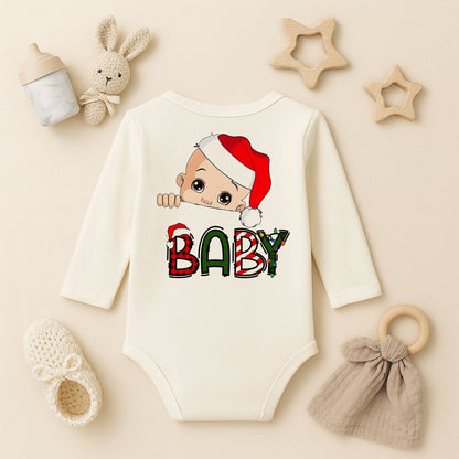 Yılbaşı Şapkalı Bebek Temalı Kişiye Özel Zıbın – 1–36 Ay | Yeni Yıl Baby Tasarımı,