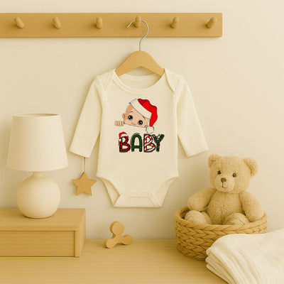 Yılbaşı Şapkalı Bebek Temalı Kişiye Özel Zıbın – 1–36 Ay | Yeni Yıl Baby Tasarımı,