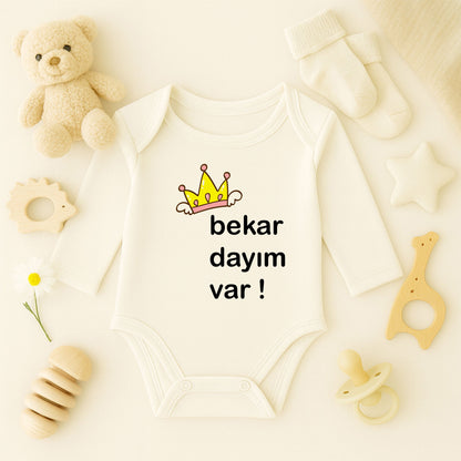 Taç Temalı Kişiye Özel Bebek Zıbını – 1–36 Ay | Prenses Tasarım, DTF Baskı