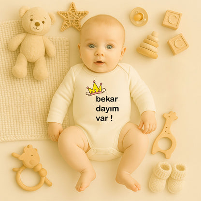 Taç Temalı Kişiye Özel Bebek Zıbını – 1–36 Ay | Prenses Tasarım, DTF Baskı