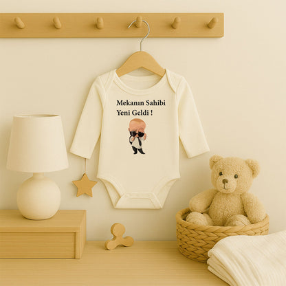Cool Bebek Baskılı Bebek Zıbını – Gözlüklü Karizma Tasarım | 1–36 Ay