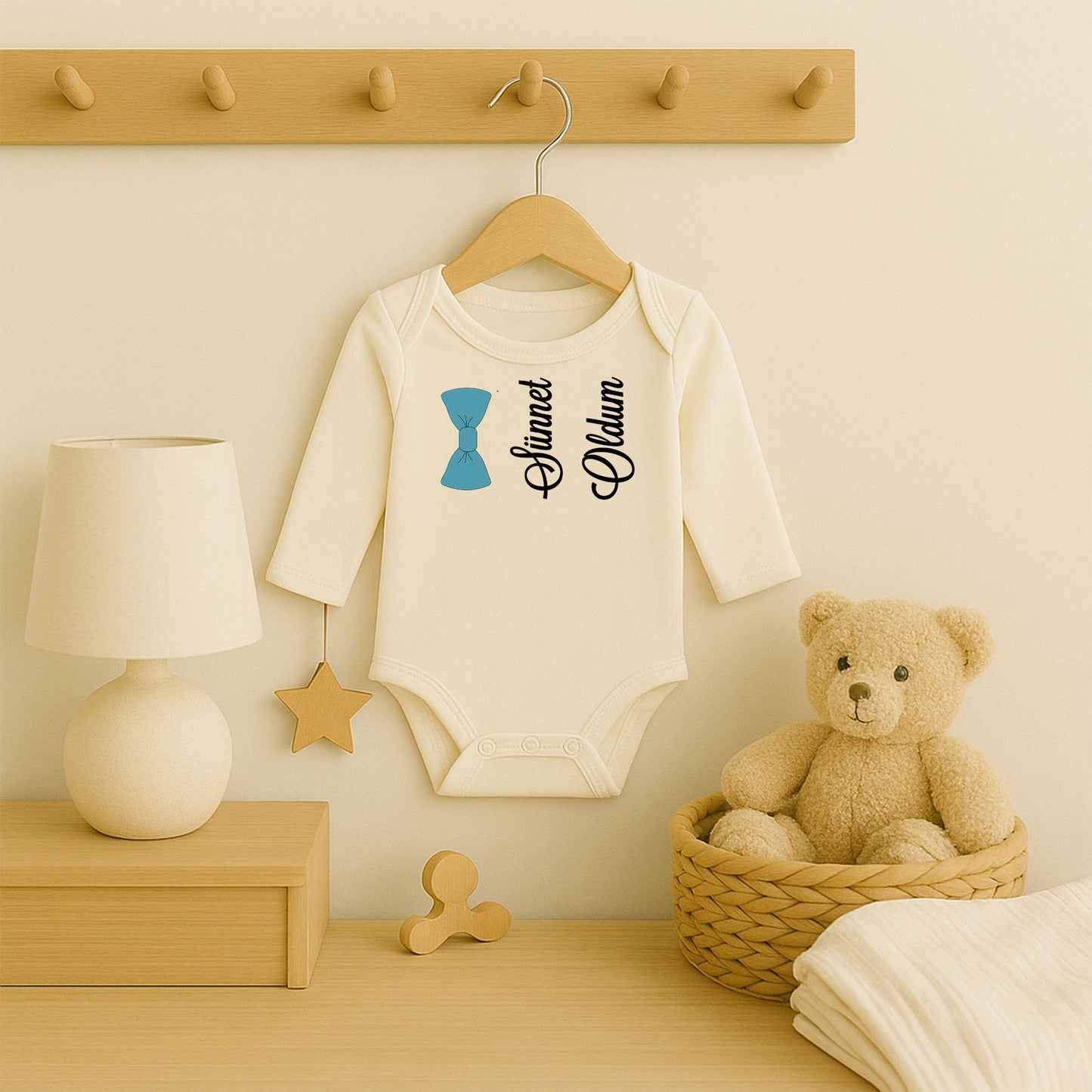 Papyon Tasarımlı Bebek Zıbını | 1–36 Ay, DTF Baskı, Hassas Cilt Uyumlu, Şık Stil