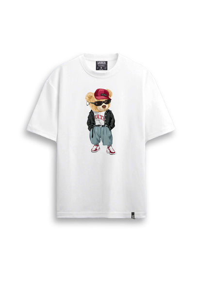 ayı tedy baskılı regular beyaz tişört