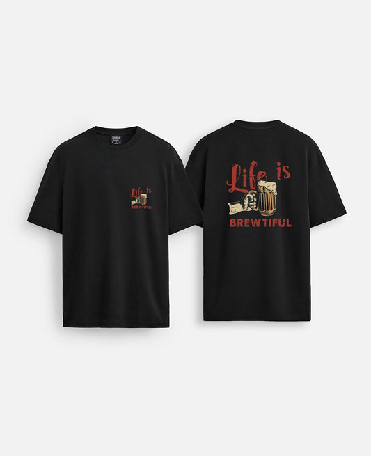 Beer baskılı oversize tişört