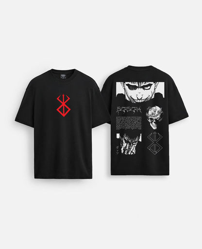 Berserk baskılı oversize tişört