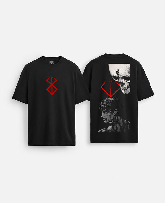 Berserk baskılı oversize tişört