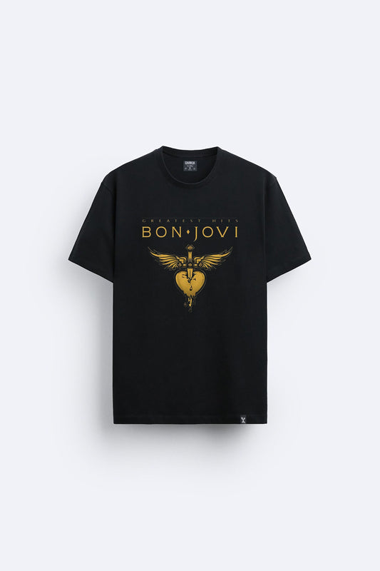 Bon Jovi baskılı regular tişört