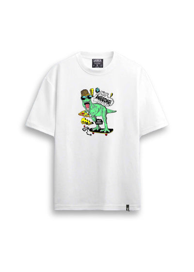 dinozor baskılı regular beyaz tişört