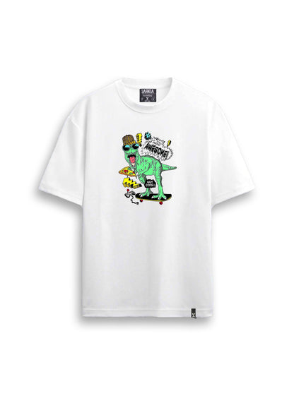 dinozor baskılı regular beyaz tişört