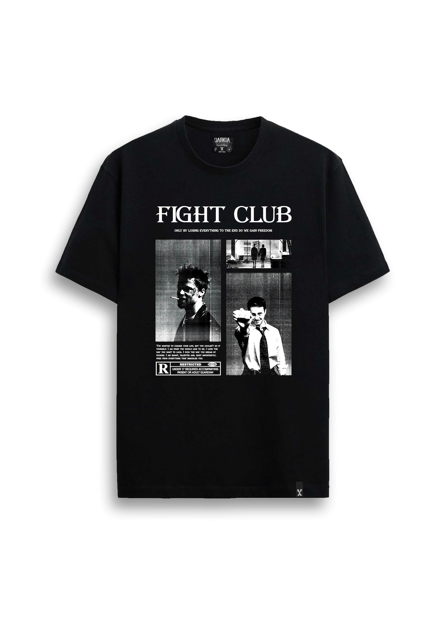 fıght club baskılı oversize tişört