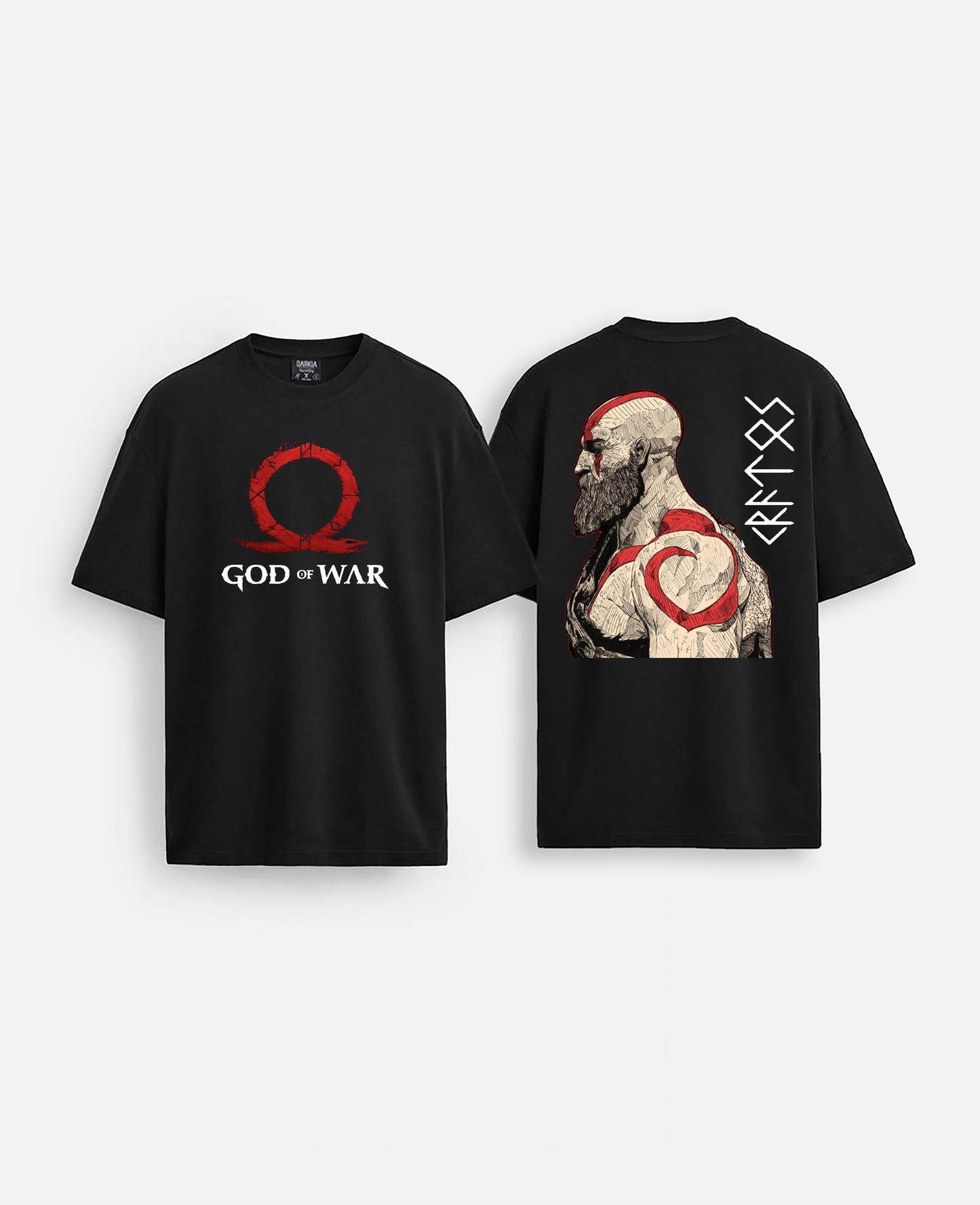 God of war baskılı oversize tişört