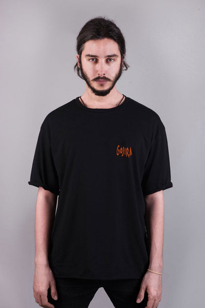 Gojira baskılı oversize tişört