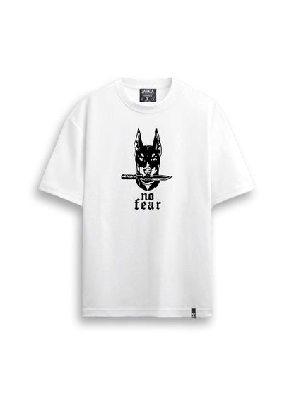 doberman baskılı regular beyaz tişört