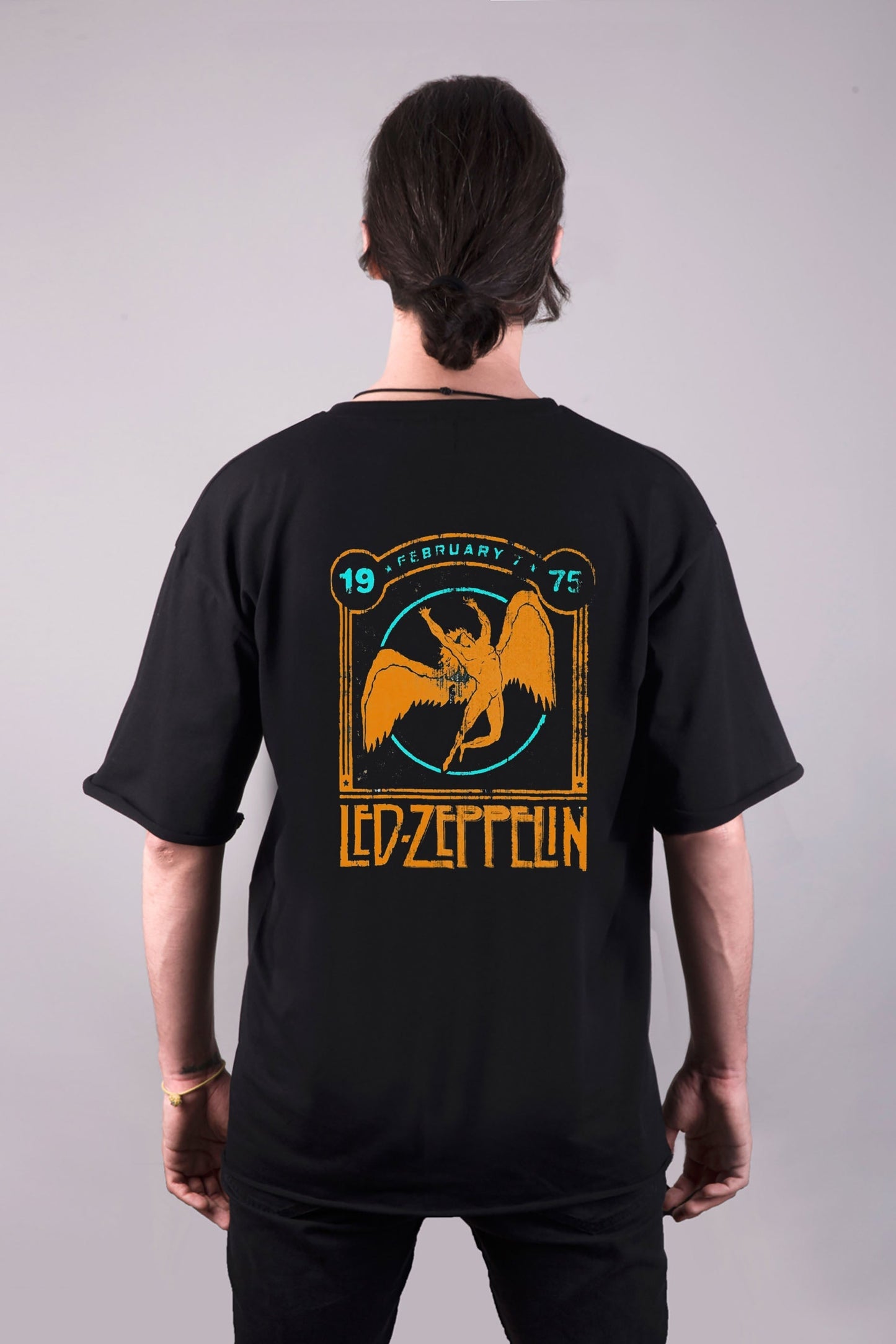 Led Zeppelin baskılı oversize tişört