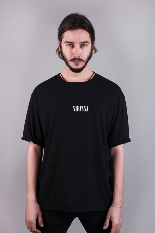 Nirvana baskılı oversize tişört