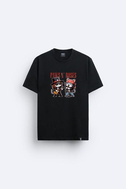Cat roses baskılı regular tişört
