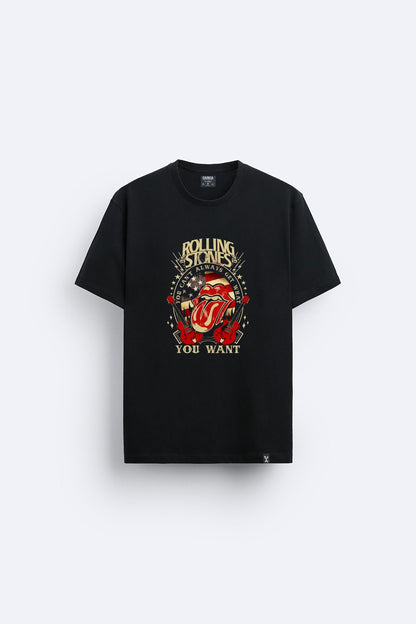 Rolling stones baskılı regular tişört