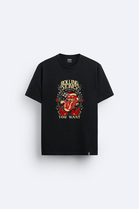 Rolling stones baskılı regular tişört