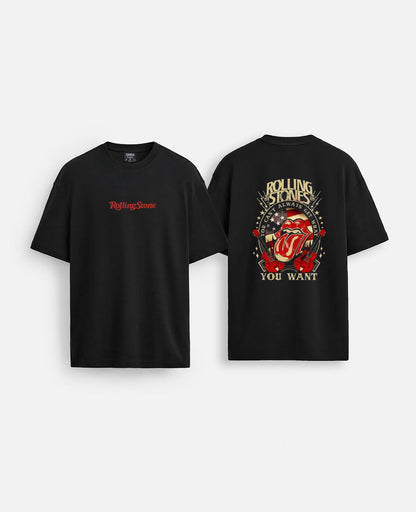 Rolling Stone baskılı oversize tişört