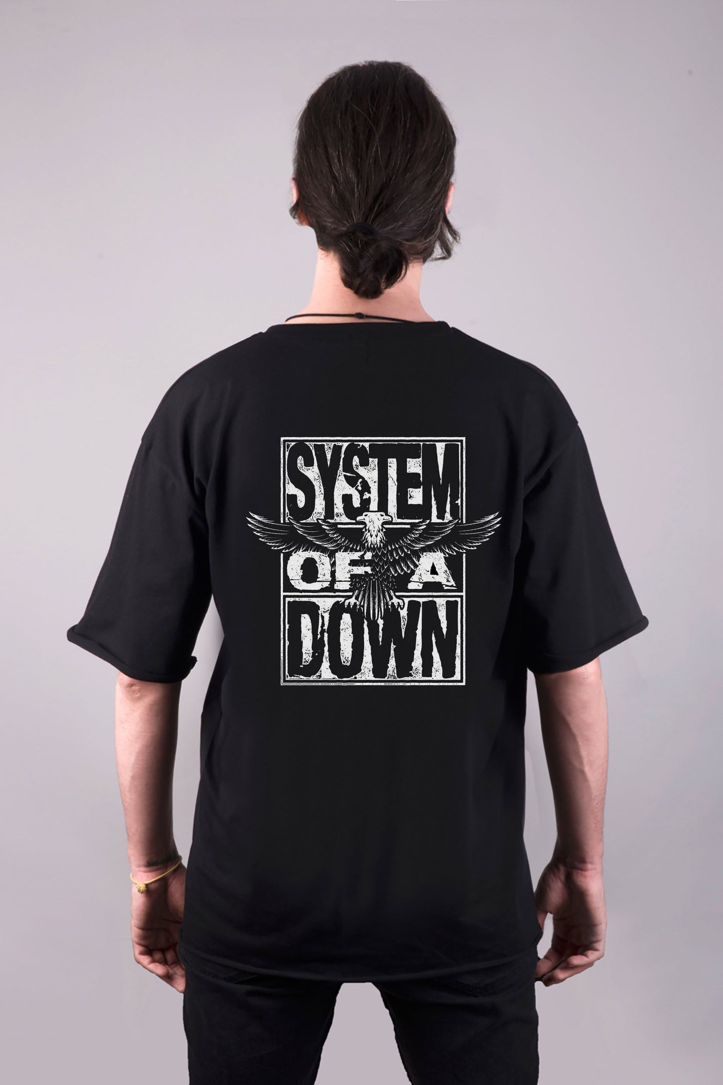 System Of Down baskılı oversize tişört