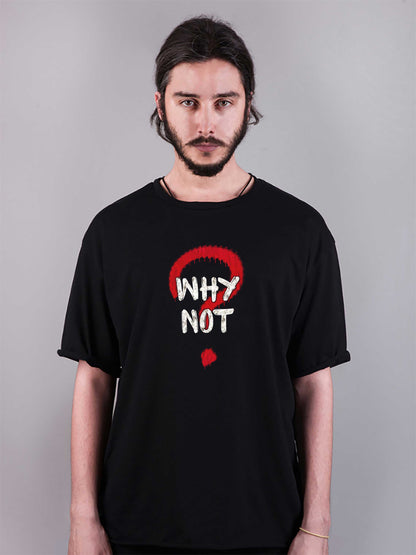 why not baskılı oversize tişört